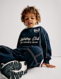 Ensemble avec sweat-shirt à capuche et pantalon de jogging en coton (du 2 au 8 ans)