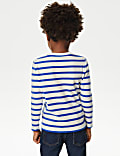2pk Pure Cotton Striped & Plain Tops (2-8 Yrs)
