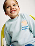2pc Cotton Rich Sweatshirt and Shorts Set (1-8 Yrs)
