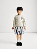 2pc Cotton Rich Sweatshirt and Shorts Set (1-8 Yrs)