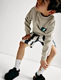 2pc Cotton Rich Sweatshirt and Shorts Set (1-8 Yrs)
