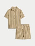 Ensemble 2&nbsp;pièces 100&nbsp;% coton chemise et short (du 2&nbsp;au 8&nbsp;ans)