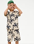 2pc Pure Cotton Palm T-shirt and Shorts Set (2-8 Yrs)