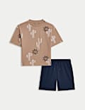 2pc Pure Cotton Cactus T-Shirt and Shorts (2-8 Yrs)