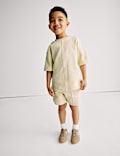 Pure Cotton Waffle T-Shirt and Shorts Set (2-8 Yrs)