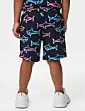 Cotton Rich Shark Print Shorts (2-8 Yrs)