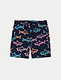 Cotton Rich Shark Print Shorts (2-8 Yrs)