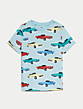 Pure Cotton Car Print T-Shirt (2-8 Yrs)