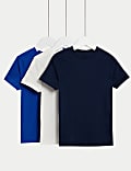 Μονόχρωμα T-shirt από 100% βαμβάκι, σετ των 3 (2-8 ετών)