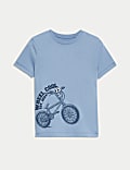 Pure Cotton Bike Print T-Shirt (2-8 Yrs)