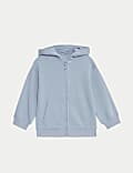 Sweat en coton à capuche et fermeture zippée (du 2 au 8 ans)