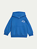 Sudadera con capucha de algodón con texto (2-8 años)