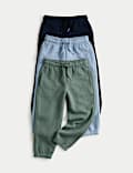 3pk Cotton Rich Plain Joggers (2-8 Yrs)