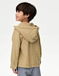 Pure Cotton Textured Hooded Shirt (2-8 Yrs)