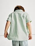 2-delige set met overhemd en T-shirt van katoen en linnen (2-8 jaar)