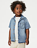 Ensemble 2 pièces avec t-shirt et chemise en jean (du 2 au 8 ans)