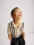 Pure Cotton Border Knitted Shirt (2-8 Yrs)