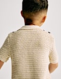 Pure Cotton Border Knitted Shirt (2-8 Yrs)