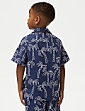 2pc Cotton Rich Palm Print Shirt & T-Shirt (2-8 Yrs)