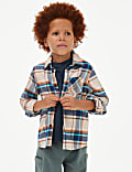 2pc Pure Cotton Checked Shirt & T-Shirt Set (2-8 Yrs)