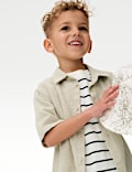 Cotton Rich Textured Shirt & T-Shirt Set (2-8 Yrs)