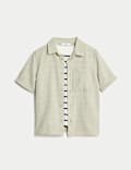 Cotton Rich Textured Shirt & T-Shirt Set (2-8 Yrs)