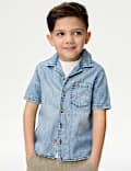 2-delige set met overhemd en T-shirt van zuiver katoen (2-16 jaar)
