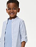 Cotton Rich Roll Sleeve Grandad Shirt (2-8 Yrs)