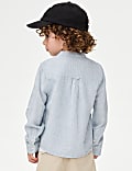 Linen Rich Grandad Collar Shirt (1-8 Yrs)