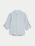 Linen Rich Grandad Collar Shirt (1-8 Yrs)