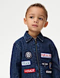 Pure Cotton Badged Denim Jacket (2-8 Yrs)