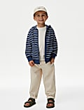 Cotton Rich Textured Striped Zip Hoodie (2-8 Yrs)