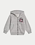Sweat en coton à capuche à motif sports avec fermeture à glissière (du 2&nbsp;au 8&nbsp;ans)