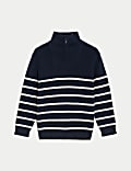 Pure Cotton Striped Half Zip Jumper (2-16 Yrs)