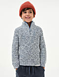 Cotton Blend Half Zip Knitted Jumper (2-8 Yrs)