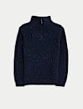 Pullover mit hohem Baumwollanteil und halbem Reißverschluss (2–8 Jahre)