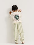 Cotton Rich Striped Trousers with Linen (2-8 Yrs)