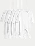 5pk Pure Cotton Zip Front Sleepsuits (5lbs-3 Yrs)