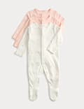 3pk Pure Cotton Printed Sleepsuits (0-3 Yrs)