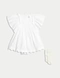 2pc Cotton Rich Broderie Dress Outfit (7lbs-1 Yrs)