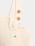 Pure Cotton Knitted Lemon Dungarees (7lbs-12 Mths)