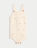 Pure Cotton Knitted Lemon Dungarees (7lbs-12 Mths)