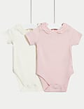 2pk Cotton Rich Frill Collar Bodysuits (6½lbs-3 Yrs)