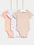 3pk Pure Cotton Peaches Bodysuits (0-3 Yrs)