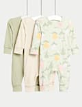 3pk Cotton Rich Sleepsuits (6½lbs-3 Yrs)