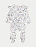 2pk Pure Cotton Floral Sleepsuits (6½lbs-3 Yrs)