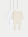 3er-Pack Schlafanzüge aus reiner Baumwolle mit Häschenmotiv (3 kg–3 Jahre)
