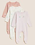 3pk Pure Cotton Duck & Chicken Sleepsuits (6½lbs - 3 Yrs)