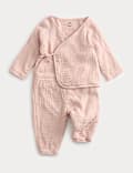 2pc Pure Cotton Wrap Outfit (0-24 Mths)