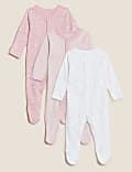 3pk Pure Cotton Printed Sleepsuits (5lbs-3 Yrs)
